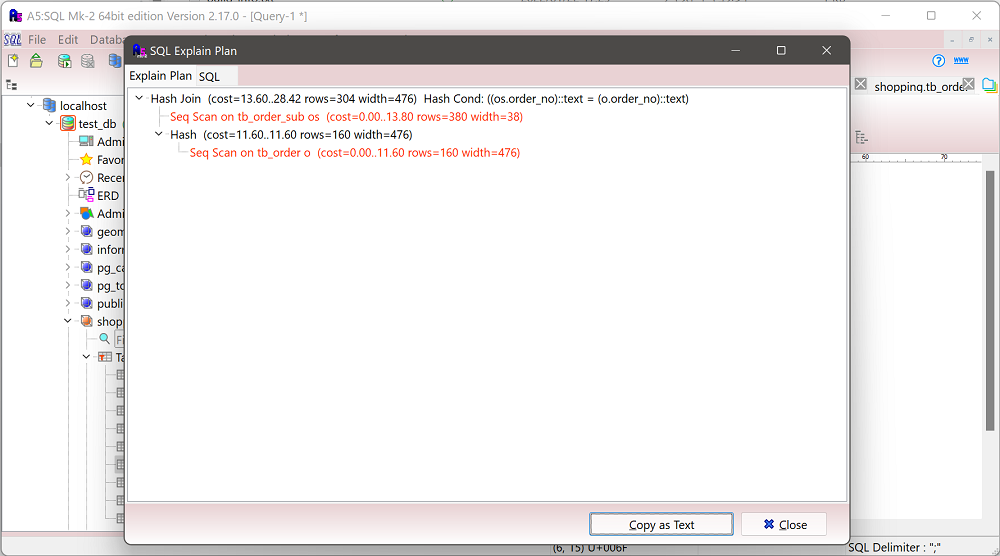 Runtime image: SQL Explain Plan